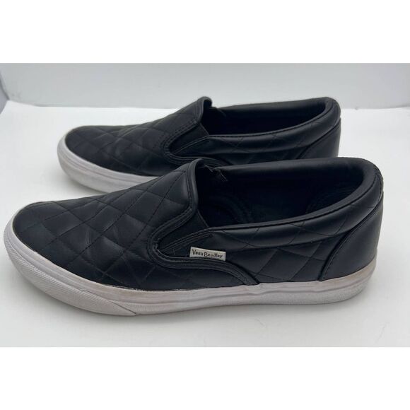 Vera Bradley Black Quilted Slip On Sneaker‎ Comfort shoes womens size 7.5 - Picture 6 of 11